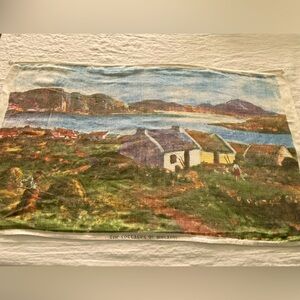 🍀🇮🇪 Cottages of Ireland linen wall hanging🇮🇪🍀
